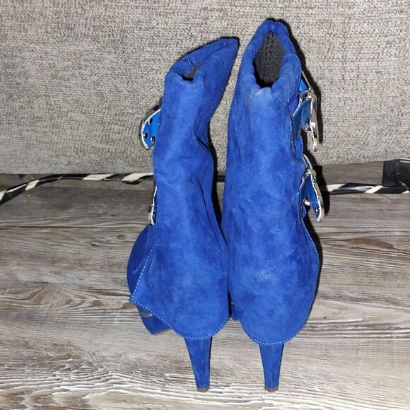 Cobalt blue Suede stiletto heel boots by Michael Antonio  Sz 6 - Picture 3 of 5